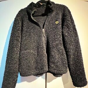 Ariat Womens Size XL Zipper Fuzzy Sherpa Fleece Jacket in Black
